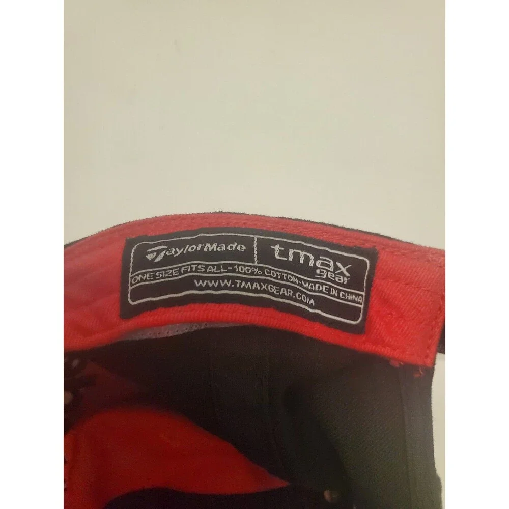 TaylorMade Burner Red/Black Strapback Hat Adjustable Back Golf Cap